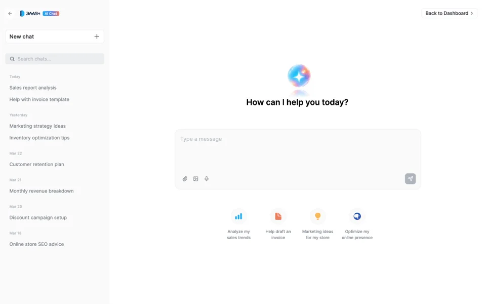 Daash AI assistant answering a question about sales performance