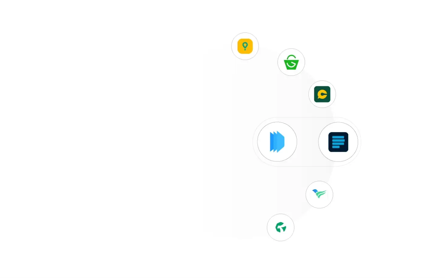 Daash connecting to the tools a store already uses — payments, delivery, accounting and messaging apps